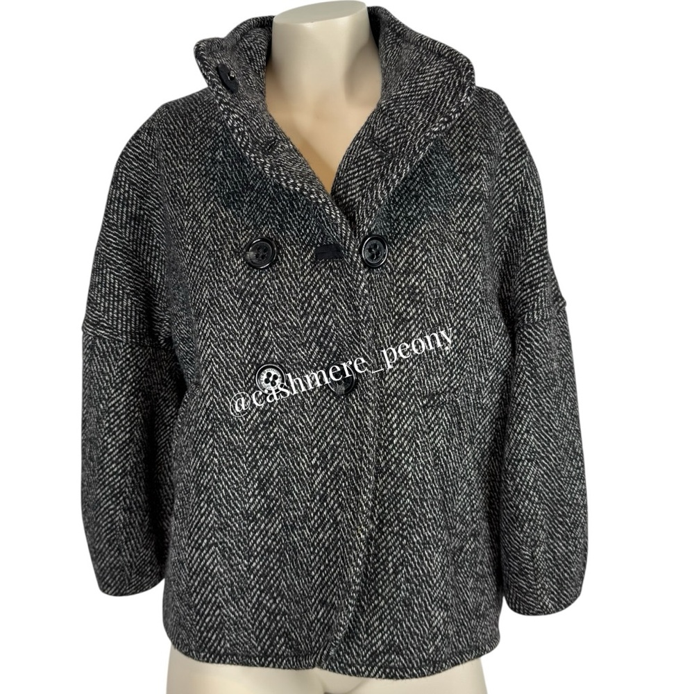 BCBGMaxAzria Black Tweed Wool Cropped Jacket Medium - Picture 7 of 13